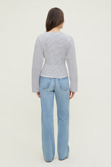 Dynamite Outlets | Striped Dolman Heavy Cotton Top White