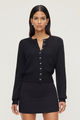 Dynamite On Sale | Rebecca Bow Button Cardigan Black
