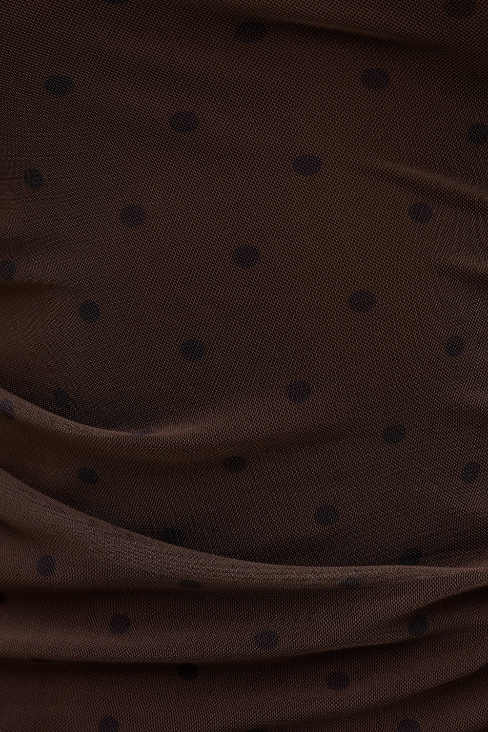 Dynamite Online | Cleo Printed Mesh Long Sleeve Top Brown