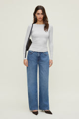 Dynamite Website Shop | Tedi Ribbed Long Sleeve T Shirt Gray