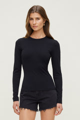 Dynamite On Sale | Rumi Long Sleeve T Shirt Black
