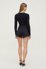 Dynamite On Sale | Rumi Long Sleeve T Shirt Black