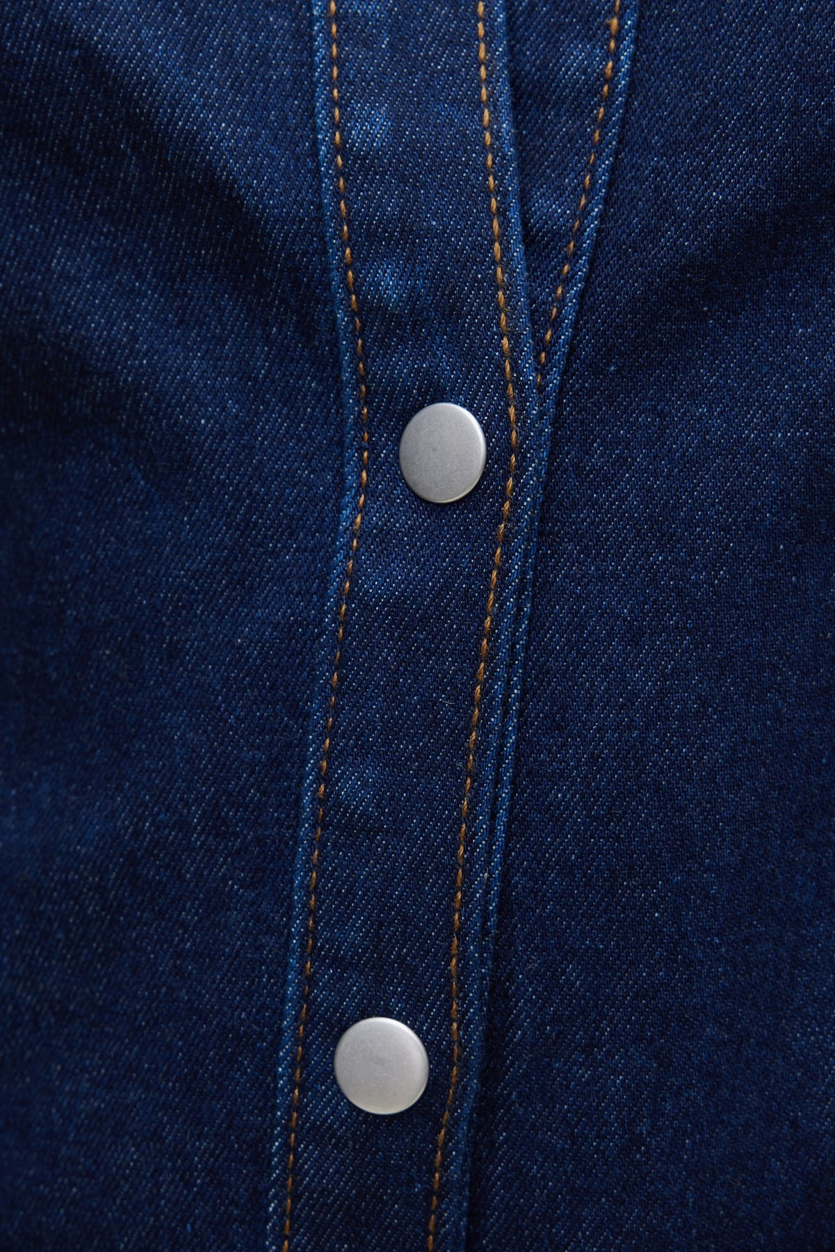 Dynamite Online | Cinched Stretch Denim Shirt Blue
