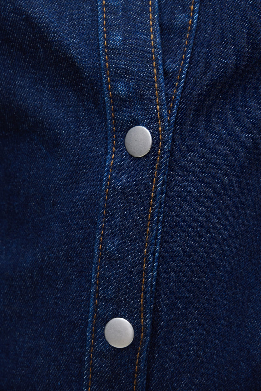 Dynamite Online | Cinched Stretch Denim Shirt Blue