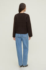 Dynamite Discount | Relaxed V Neck Cardigan Brown