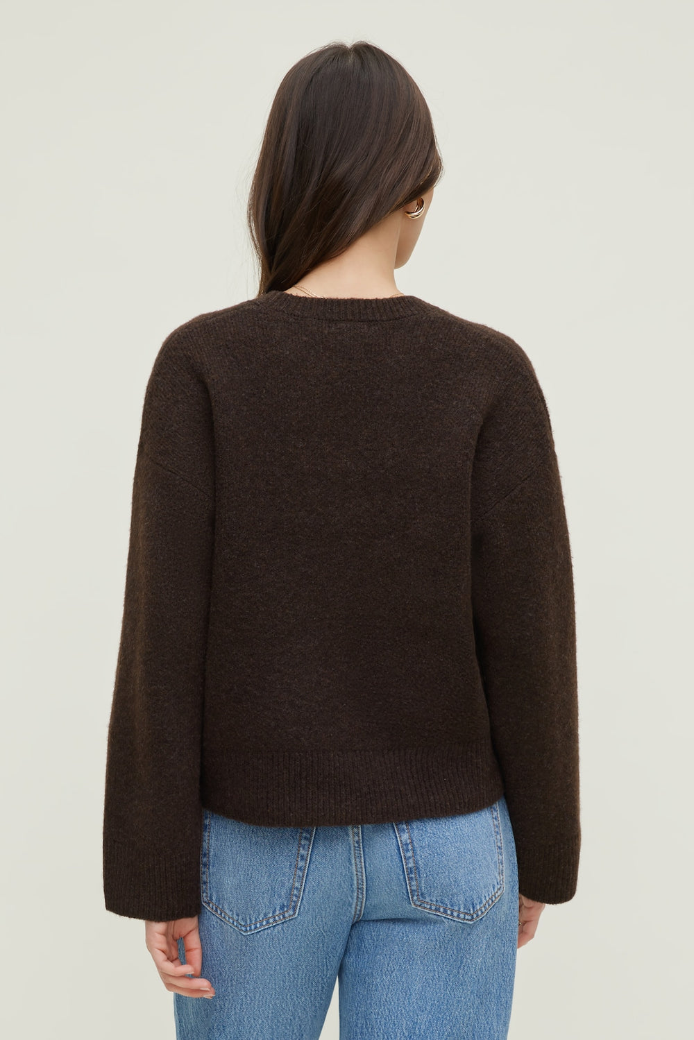 Dynamite Discount | Relaxed V Neck Cardigan Brown