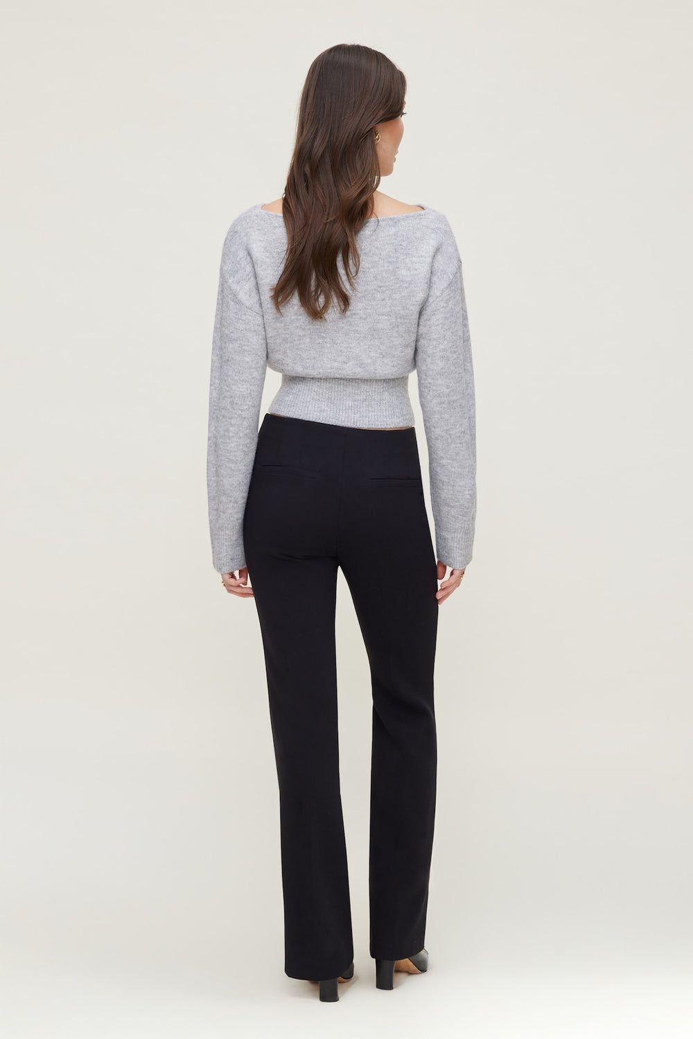 Dynamite Outlet | Juliet Cinched Boat Neck Sweater Gray