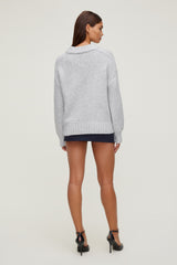 Dynamite Website Shop | Mabel Chunky Crewneck Sweater Gray
