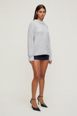 Dynamite Website Shop | Mabel Chunky Crewneck Sweater Gray