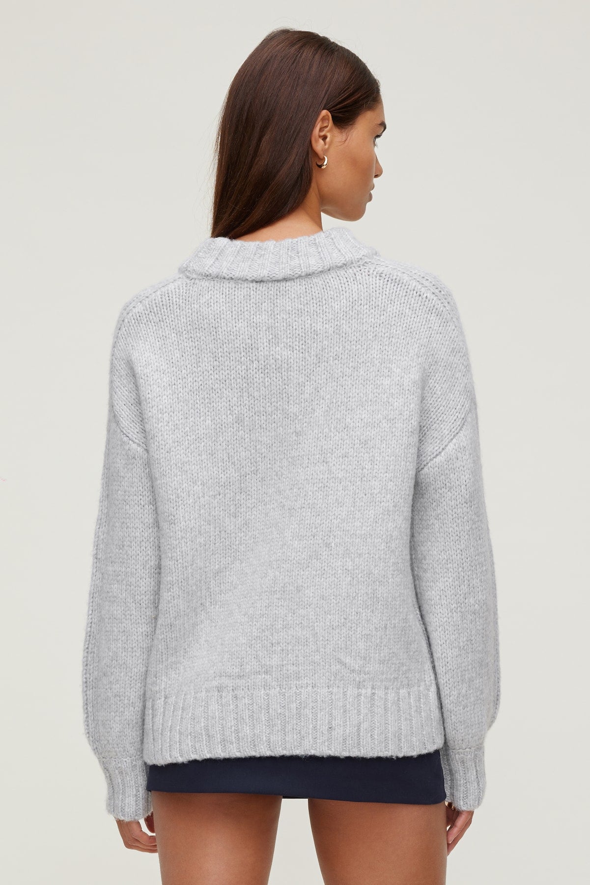 Dynamite Website Shop | Mabel Chunky Crewneck Sweater Gray