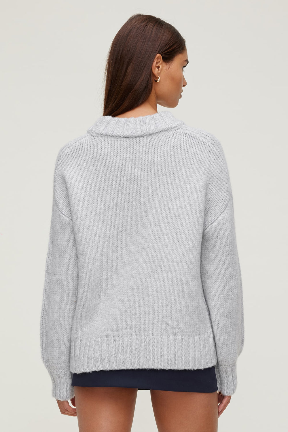Dynamite Website Shop | Mabel Chunky Crewneck Sweater Gray