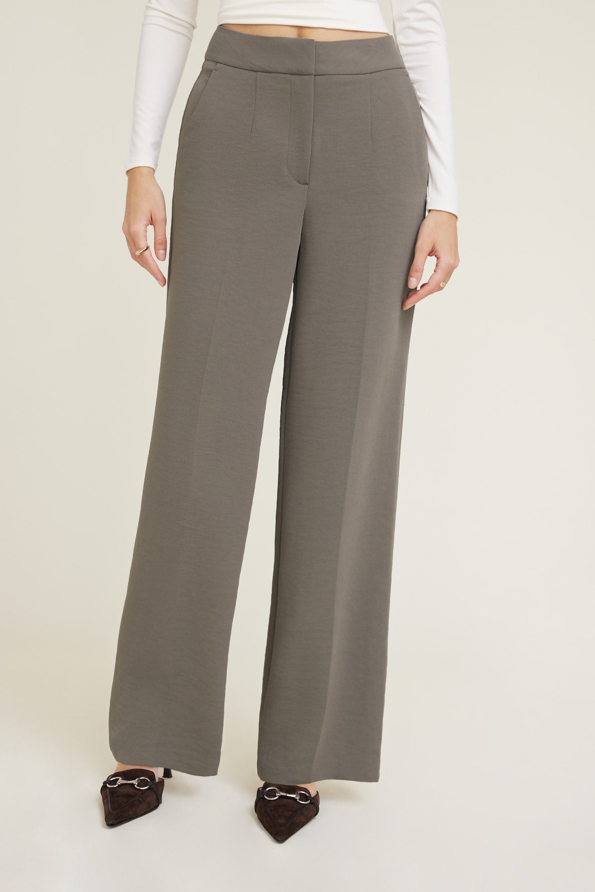 Dynamite On Sale | Yasmin Airflow Straight Leg Pants Brown