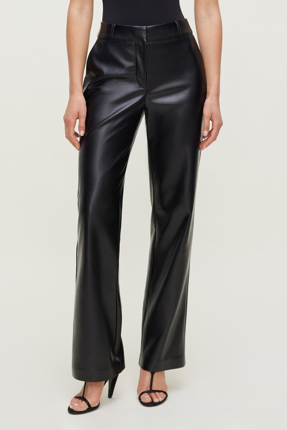 Dynamite Online | Camelia Straight Leg Faux Leather Pants Black