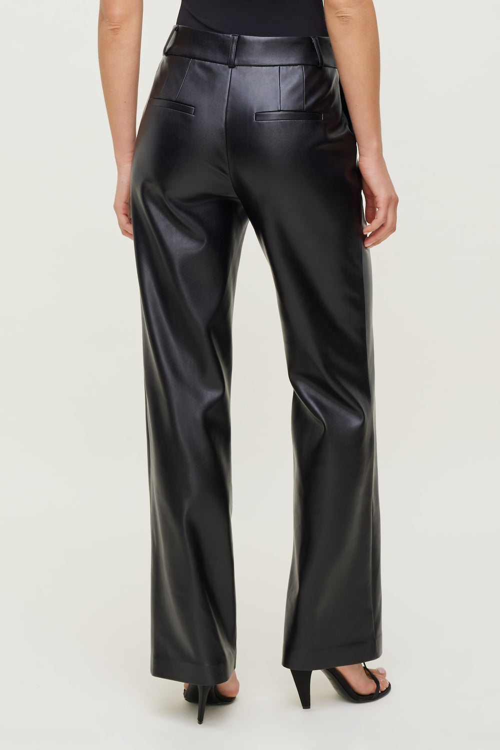 Dynamite Online | Camelia Straight Leg Faux Leather Pants Black