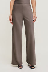 Dynamite Store | Izzy Wide Leg Satin Pants Brown