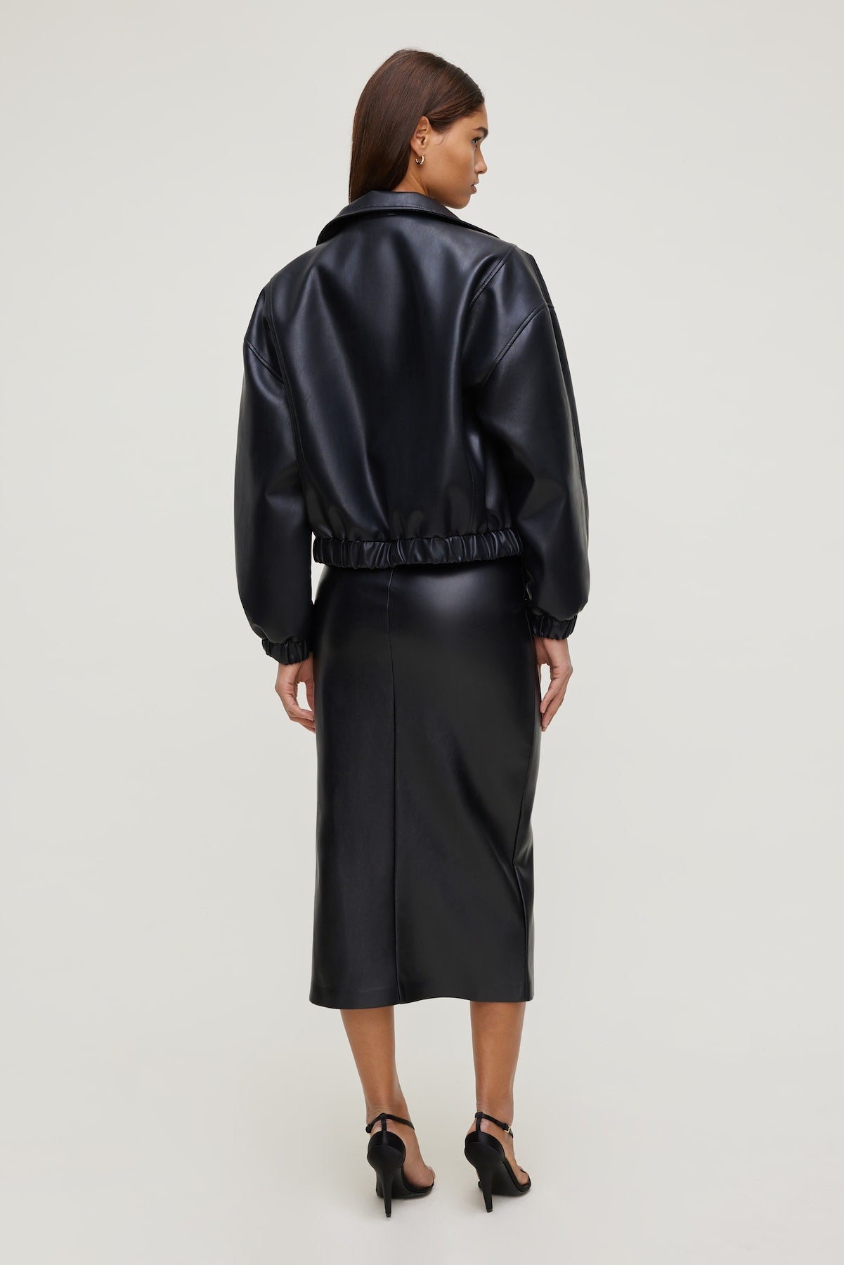 Dynamite Outlets | Marlow Faux Leather Midi Skirt Black