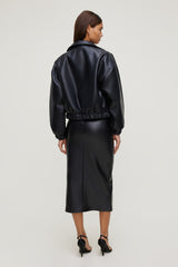 Dynamite Outlets | Marlow Faux Leather Midi Skirt Black