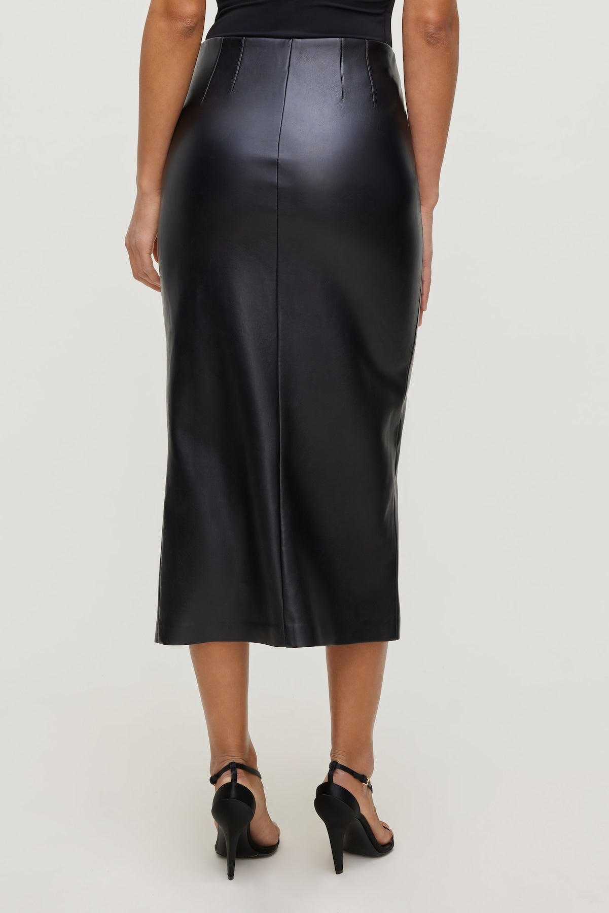 Dynamite Outlets | Marlow Faux Leather Midi Skirt Black