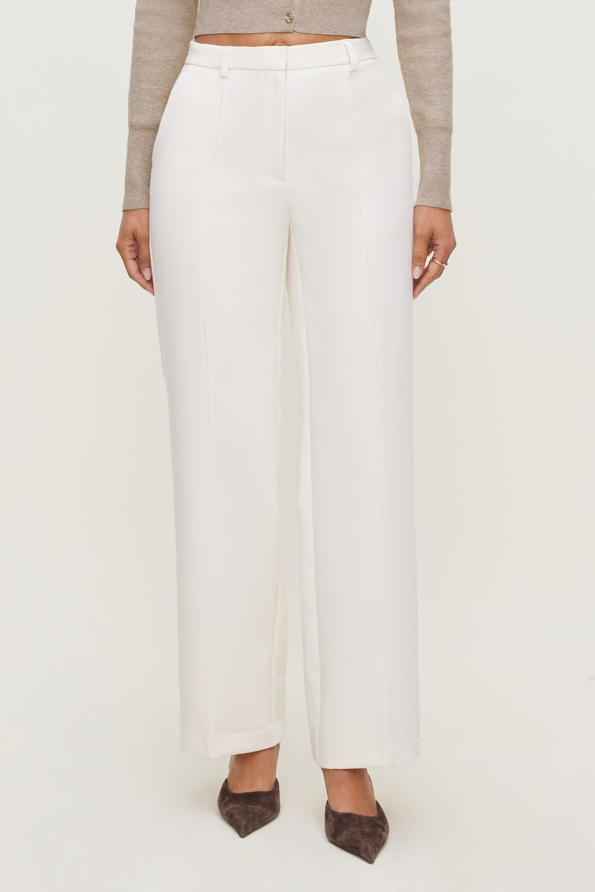 Dynamite Outlet | Pintuck Straight Leg Pants Beige
