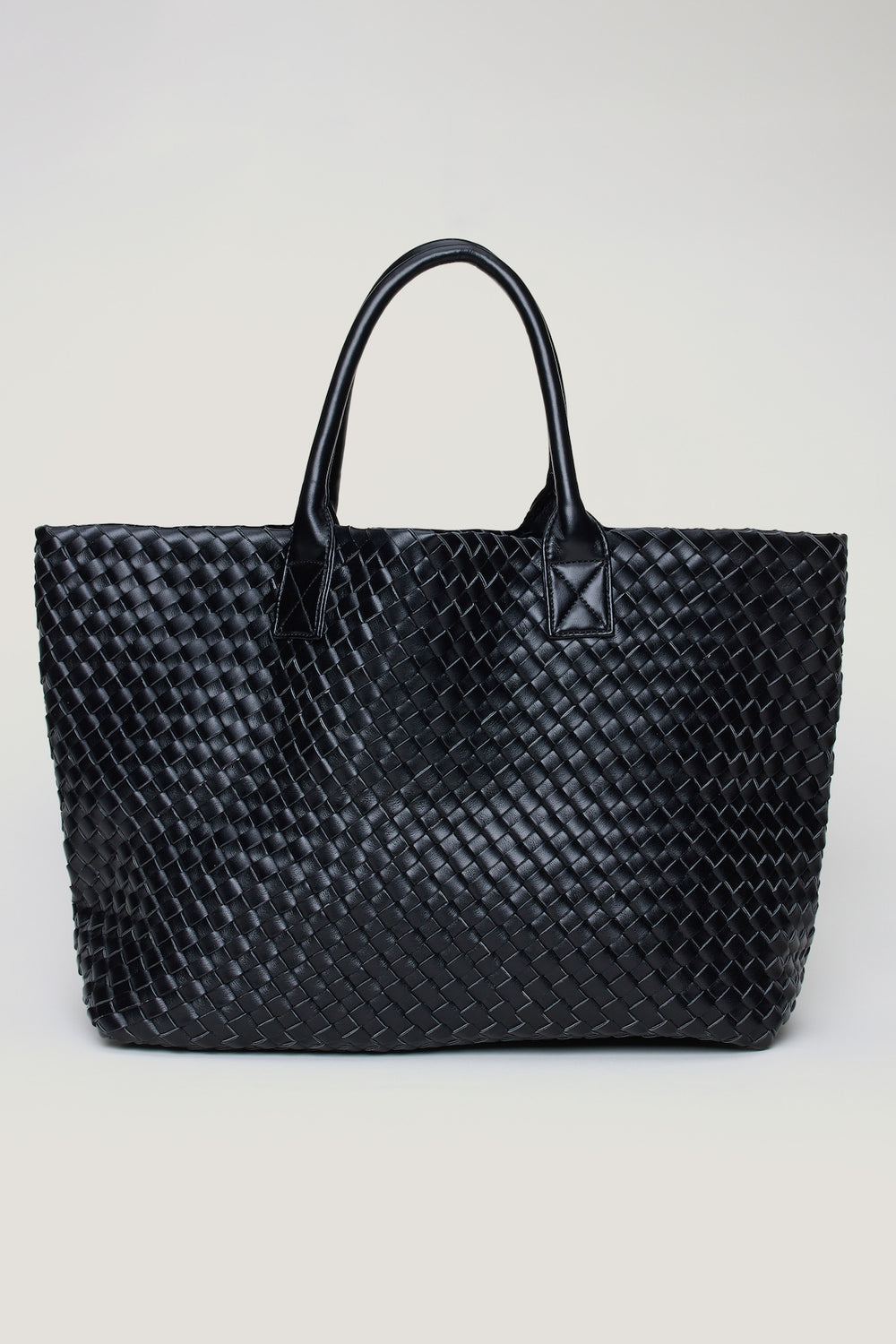 Dynamite On Sale | Oversized Woven Faux Leather Tote BLACK