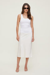 Dynamite Website Shop | Ellie Ribbed Tank Top White