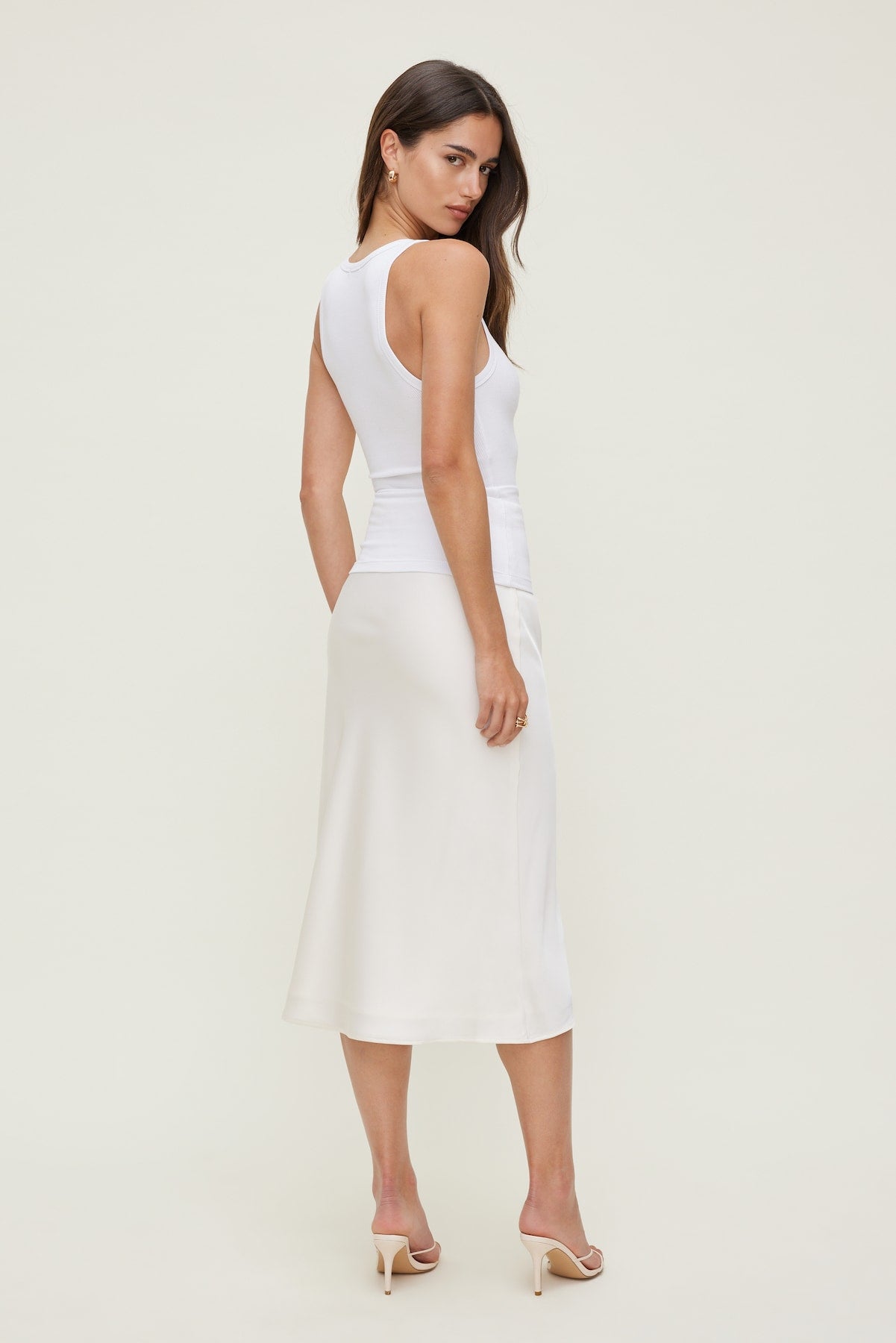 Dynamite Website Shop | Ellie Ribbed Tank Top White