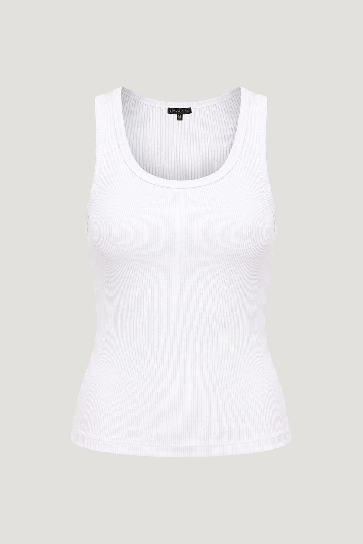 Dynamite Website Shop | Ellie Ribbed Tank Top White