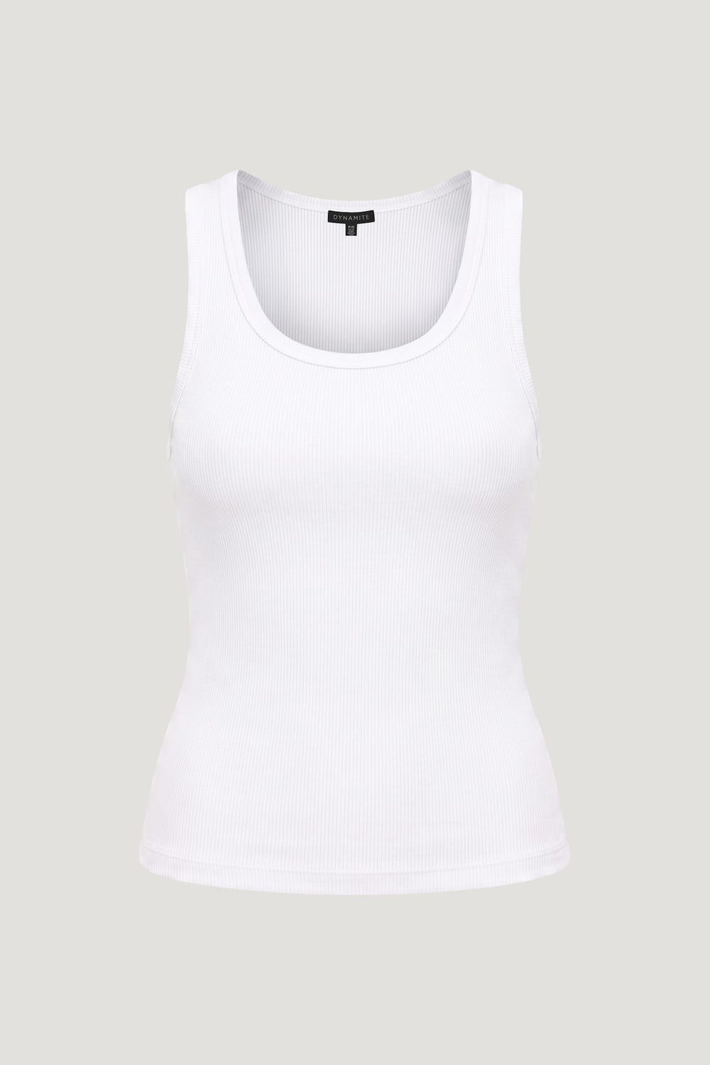 Dynamite Website Shop | Ellie Ribbed Tank Top White