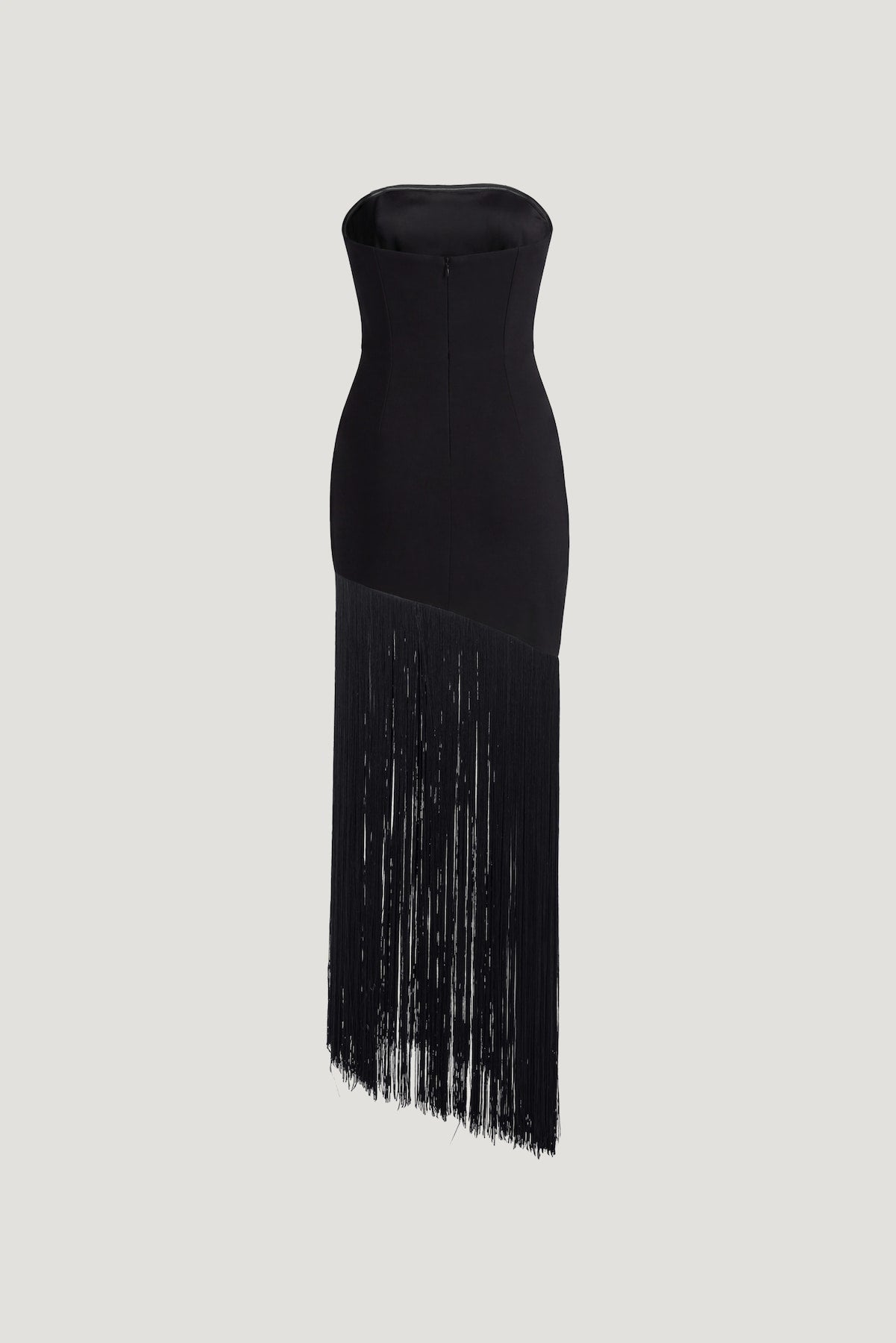 Dynamite US | Ponte Fringe Maxi Tube Dress Black