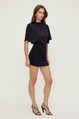 Dynamite Online | Sculpt Draped Dolman Mini Dress Black