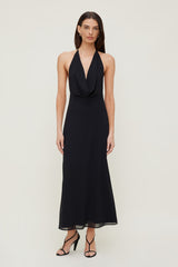 Dynamite Discount | Deep Cowl Neck Maxi Dress Black