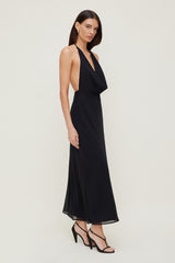 Dynamite Discount | Deep Cowl Neck Maxi Dress Black