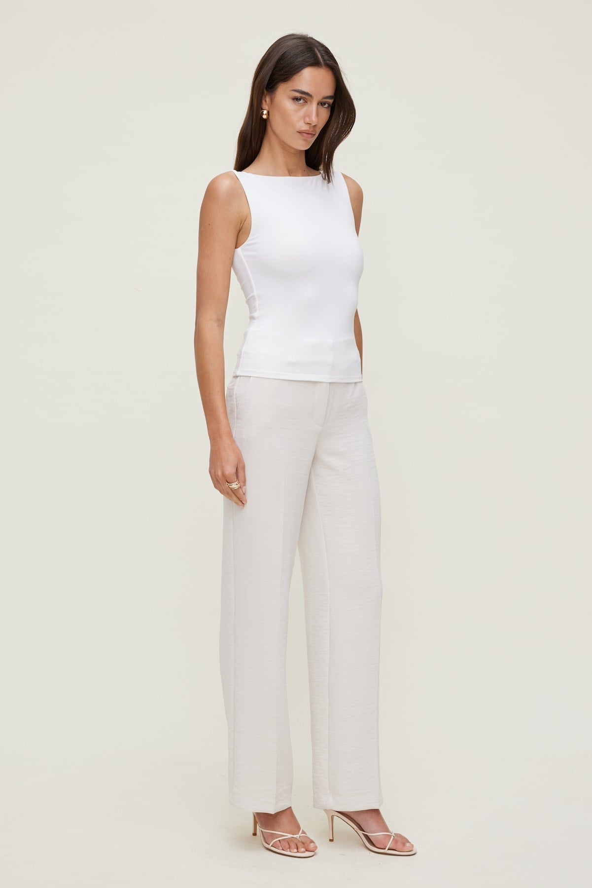 Dynamite Website Shop | Nola Sculpt Tank Top White