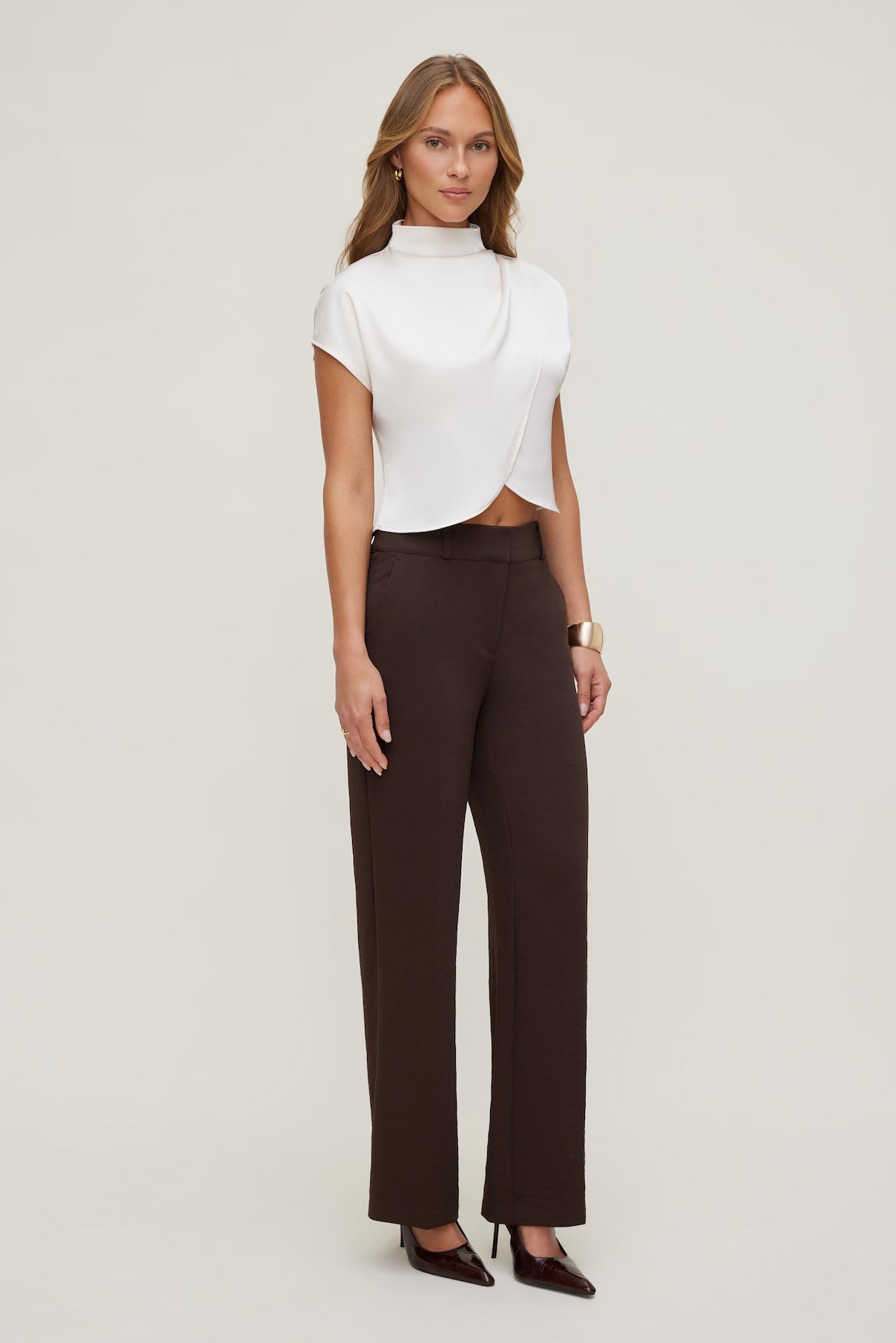 Dynamite Discount | Camelia Airflow Clean Straight Leg Pants Brown