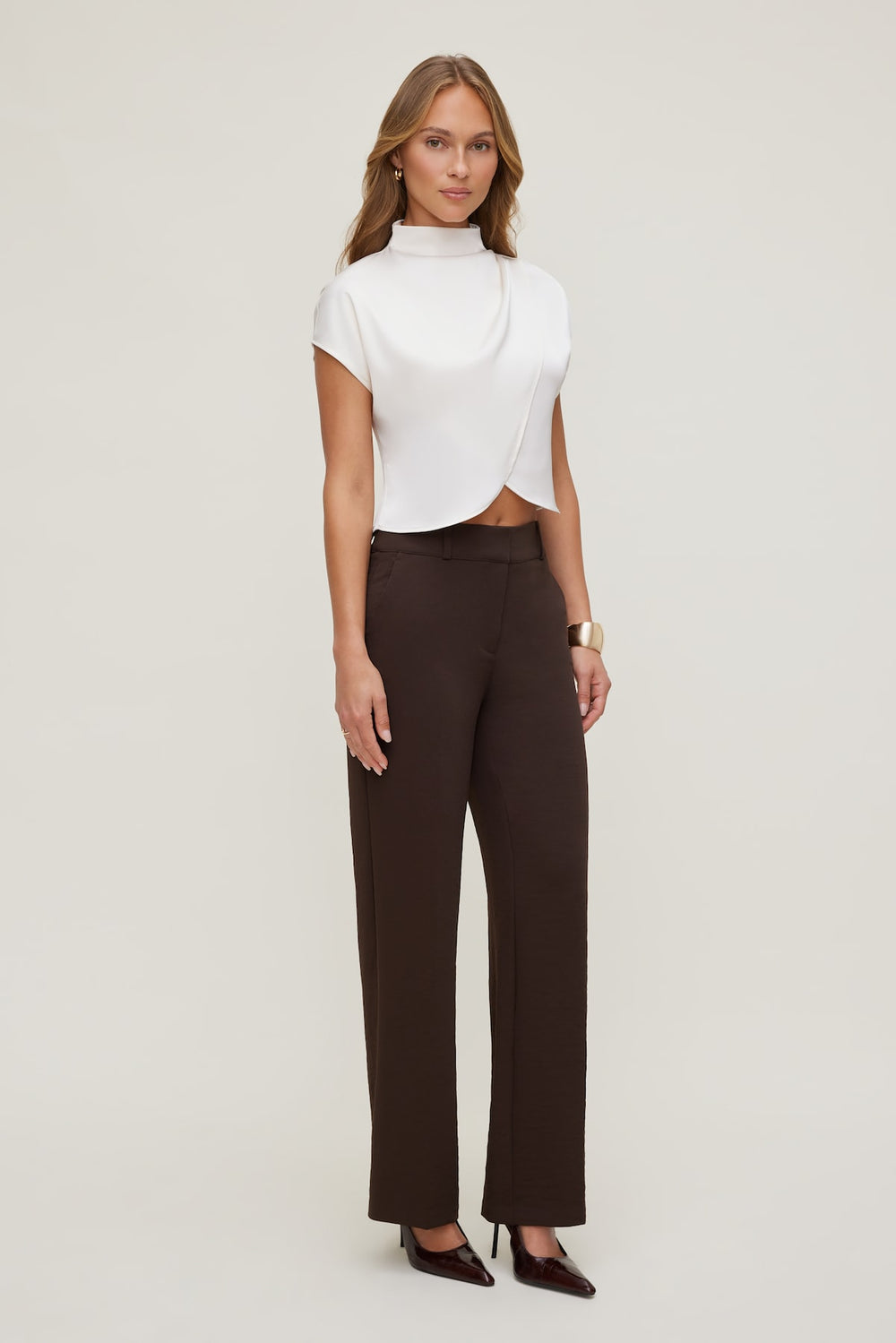 Dynamite Discount | Camelia Airflow Clean Straight Leg Pants Brown