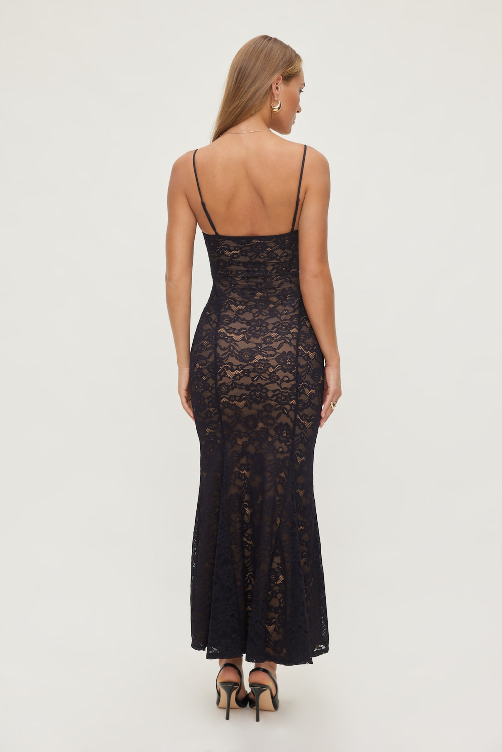 Dynamite US | Monet Lace Overlay Maxi Dress Black