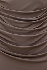 Dynamite Discount | Bria Sculpt Mock Neck Maxi Dress Brown