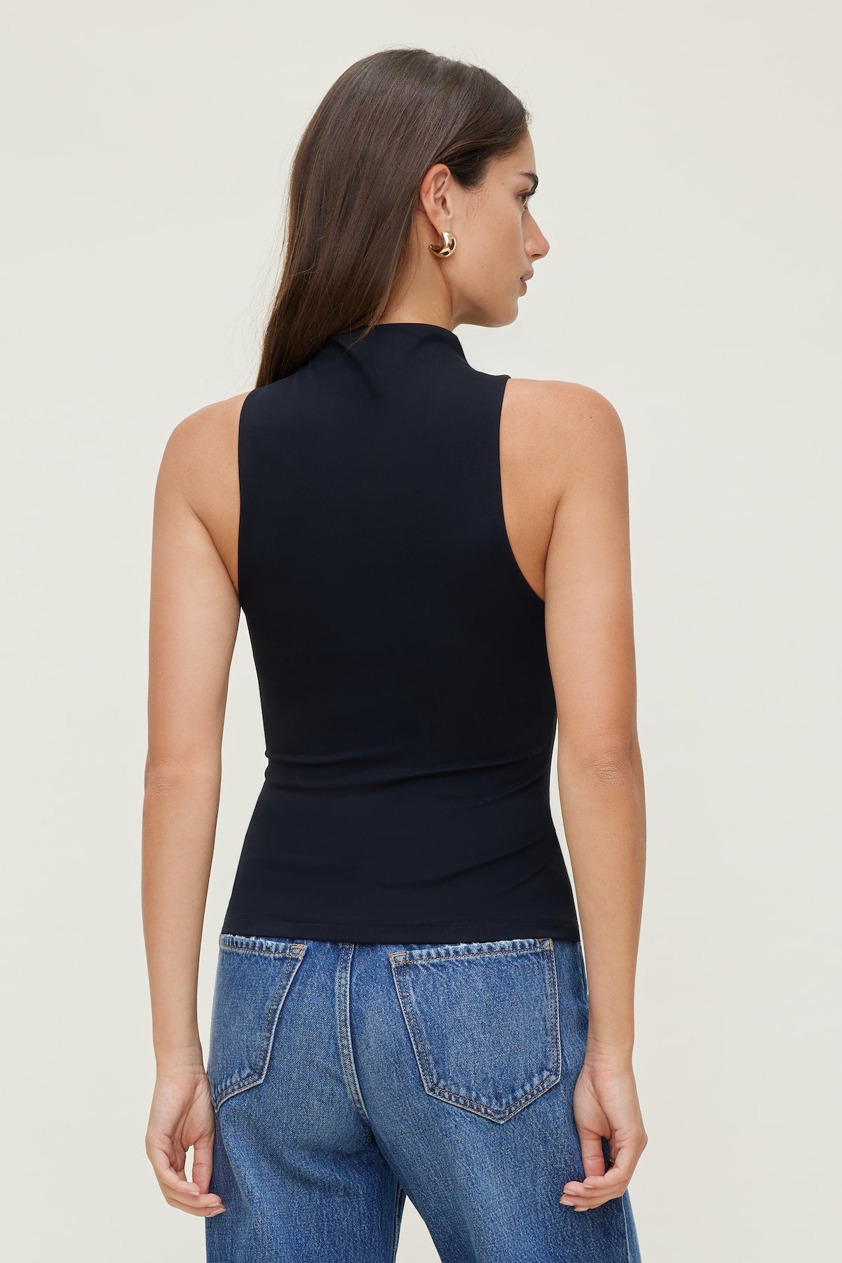 Dynamite Store | Sculpt Mock Neck Tank Top Black