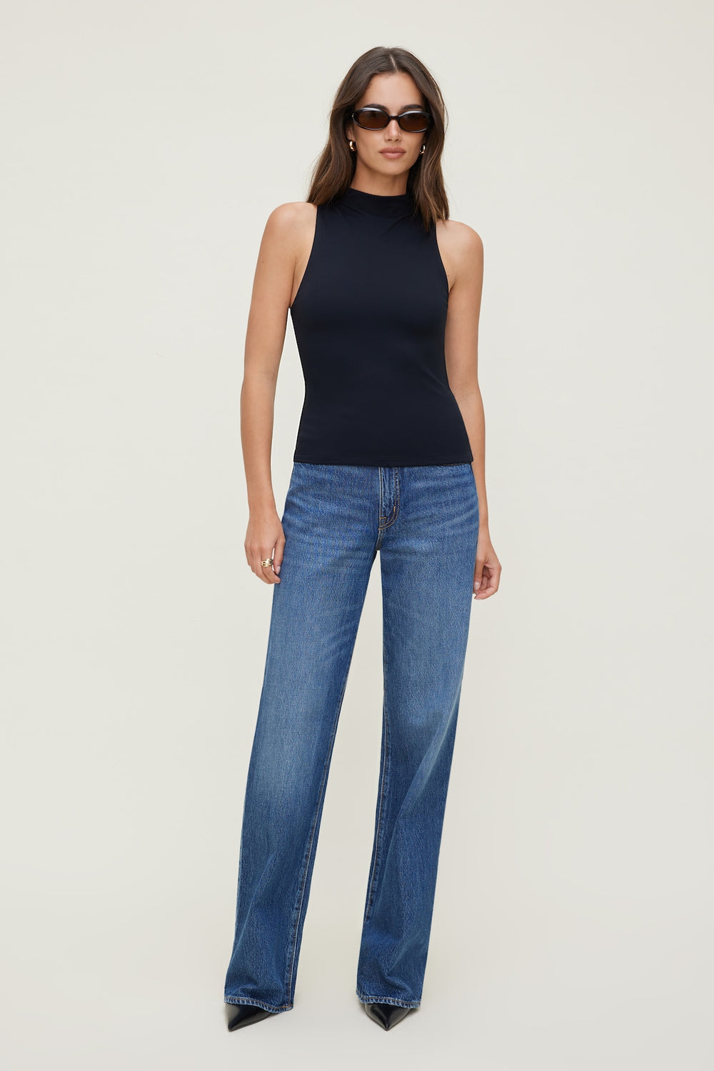 Dynamite Store | Sculpt Mock Neck Tank Top Black