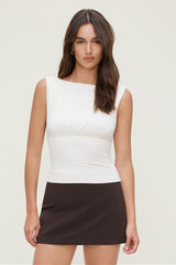 Dynamite US | Sculpt Cinched Waist Top White