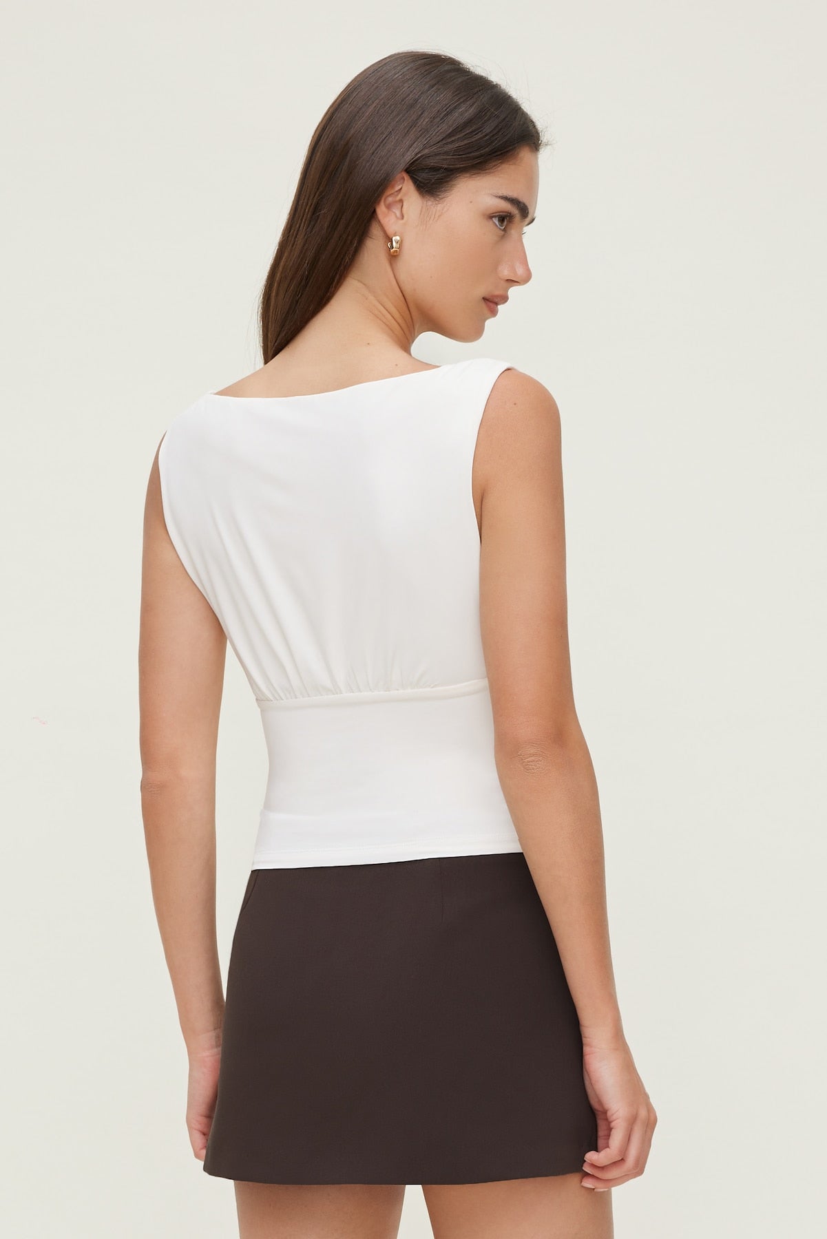 Dynamite US | Sculpt Cinched Waist Top White