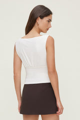 Dynamite US | Sculpt Cinched Waist Top White