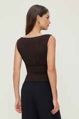 Dynamite On Sale | Sculpt Cinched Waist Top Brown