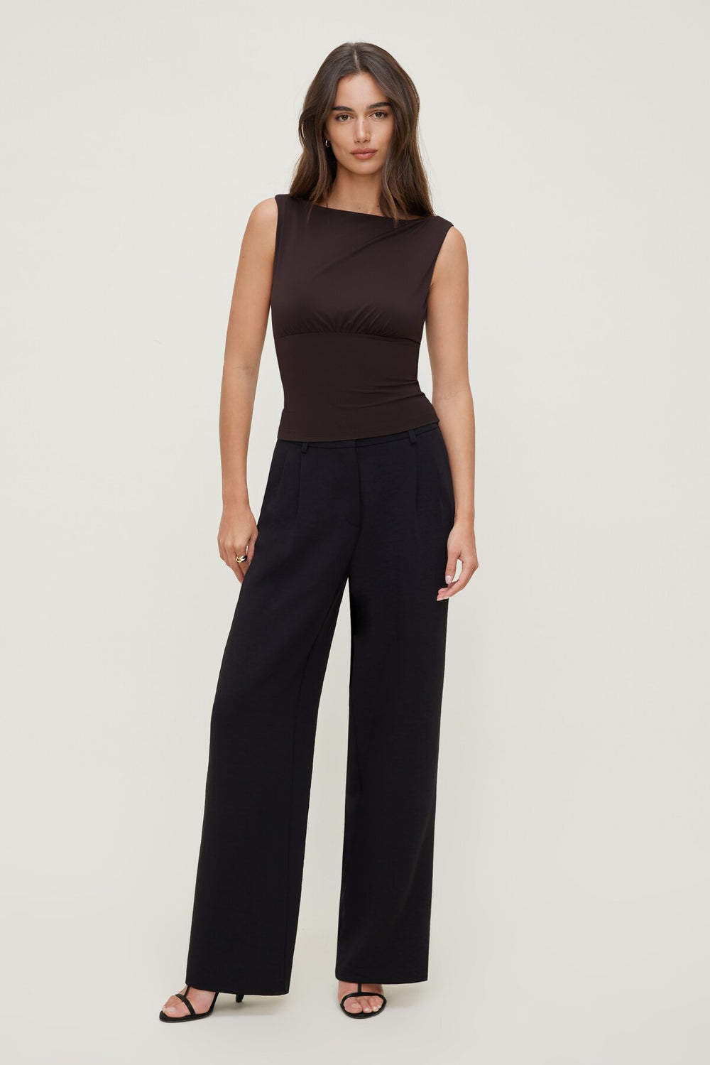 Dynamite On Sale | Sculpt Cinched Waist Top Brown