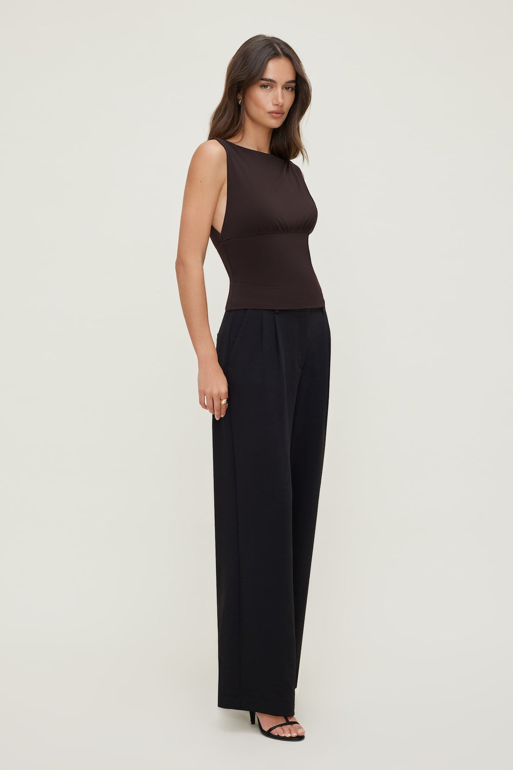 Dynamite On Sale | Sculpt Cinched Waist Top Brown