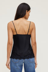 Dynamite Discount | Madi Lace Satin Cami Top Black