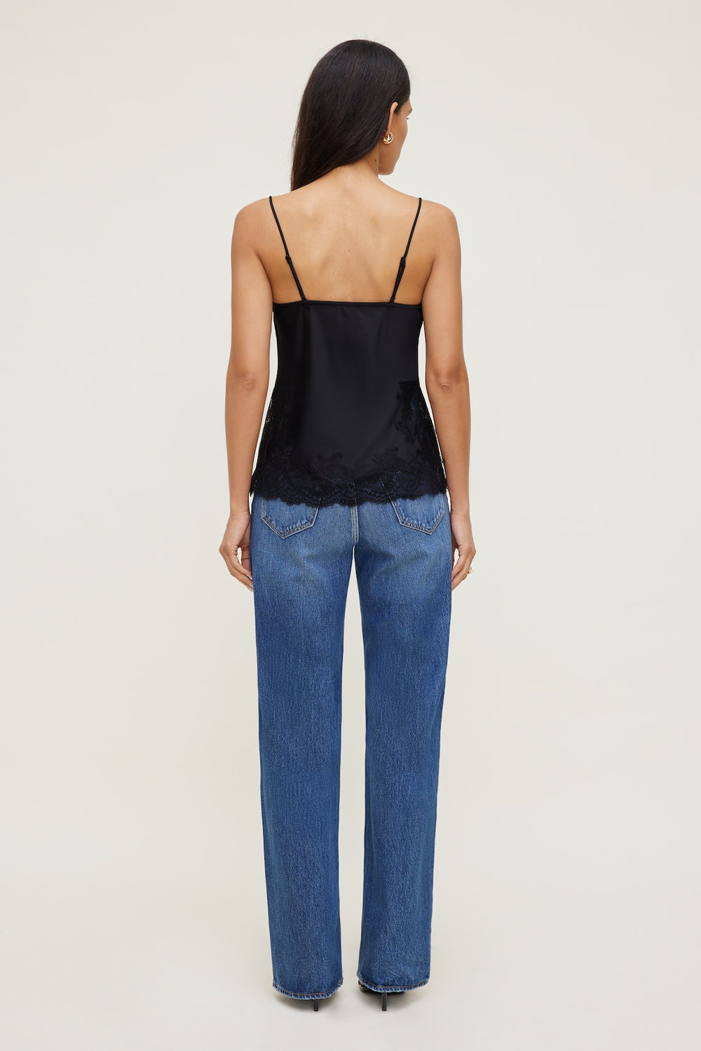 Dynamite Discount | Madi Lace Satin Cami Top Black