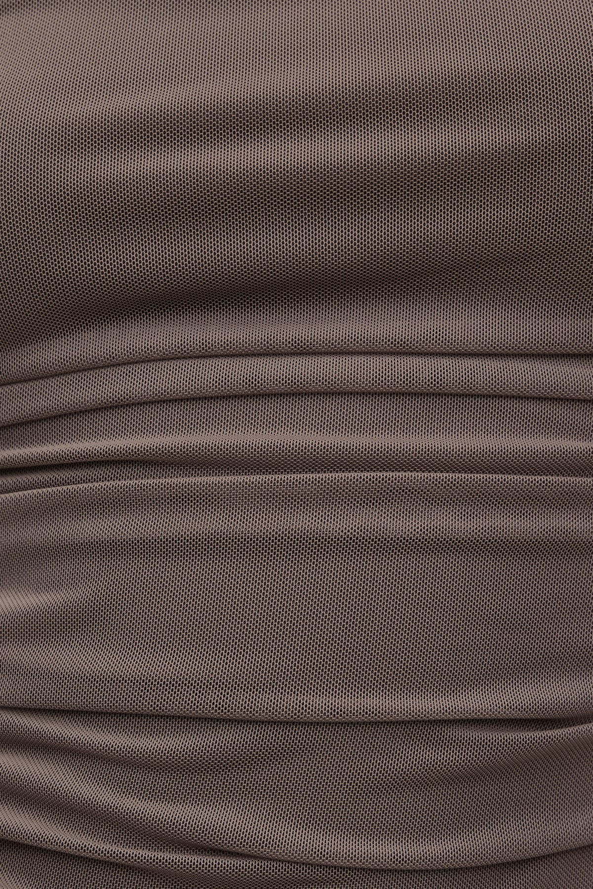 Dynamite Website Shop | Ruched Mesh Tank Top Brown