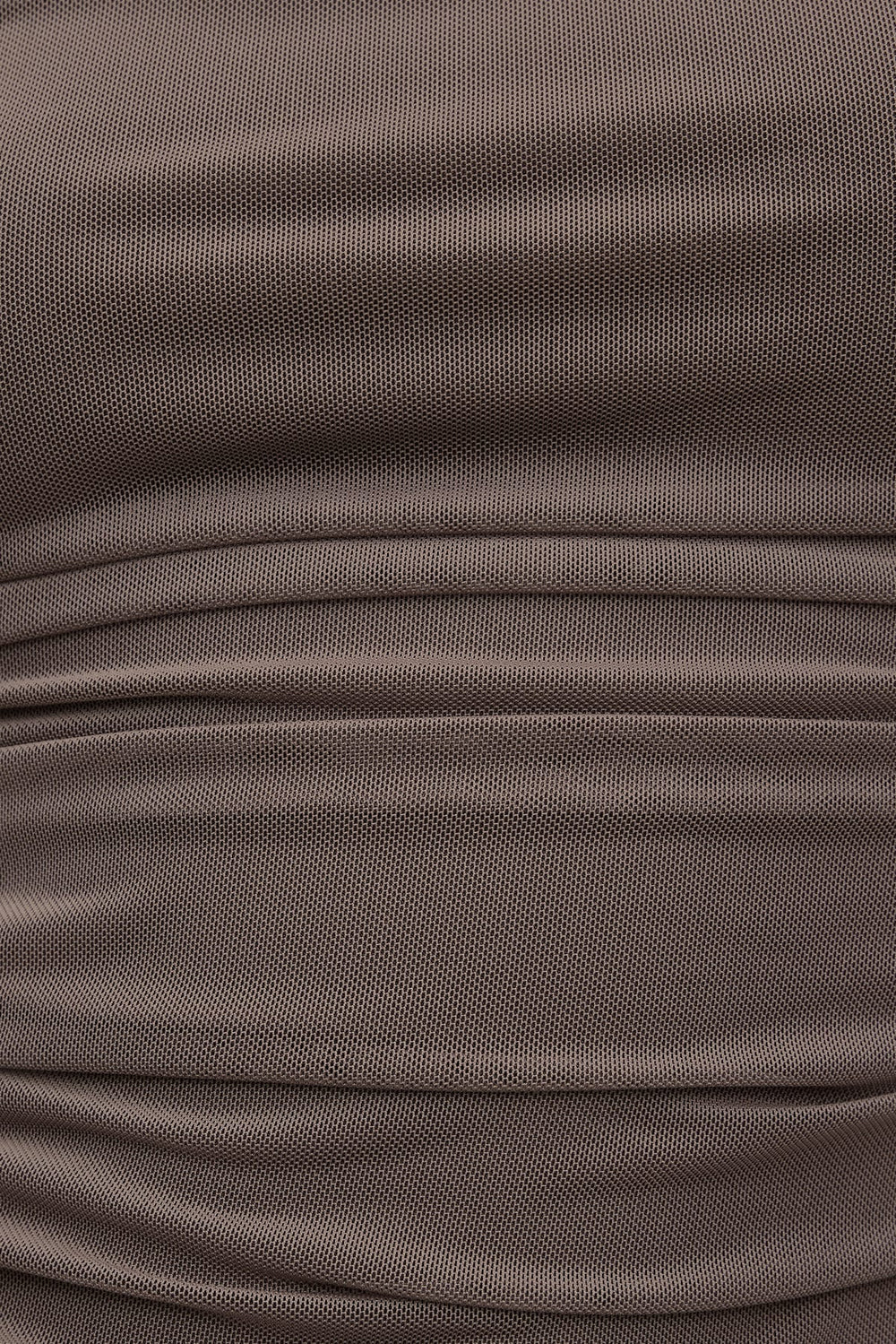 Dynamite Website Shop | Ruched Mesh Tank Top Brown
