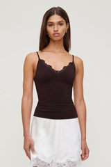 Dynamite Outlets | Sculpt Lace Trim Cami Top Purple